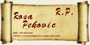 Rosa Peković vizit kartica
